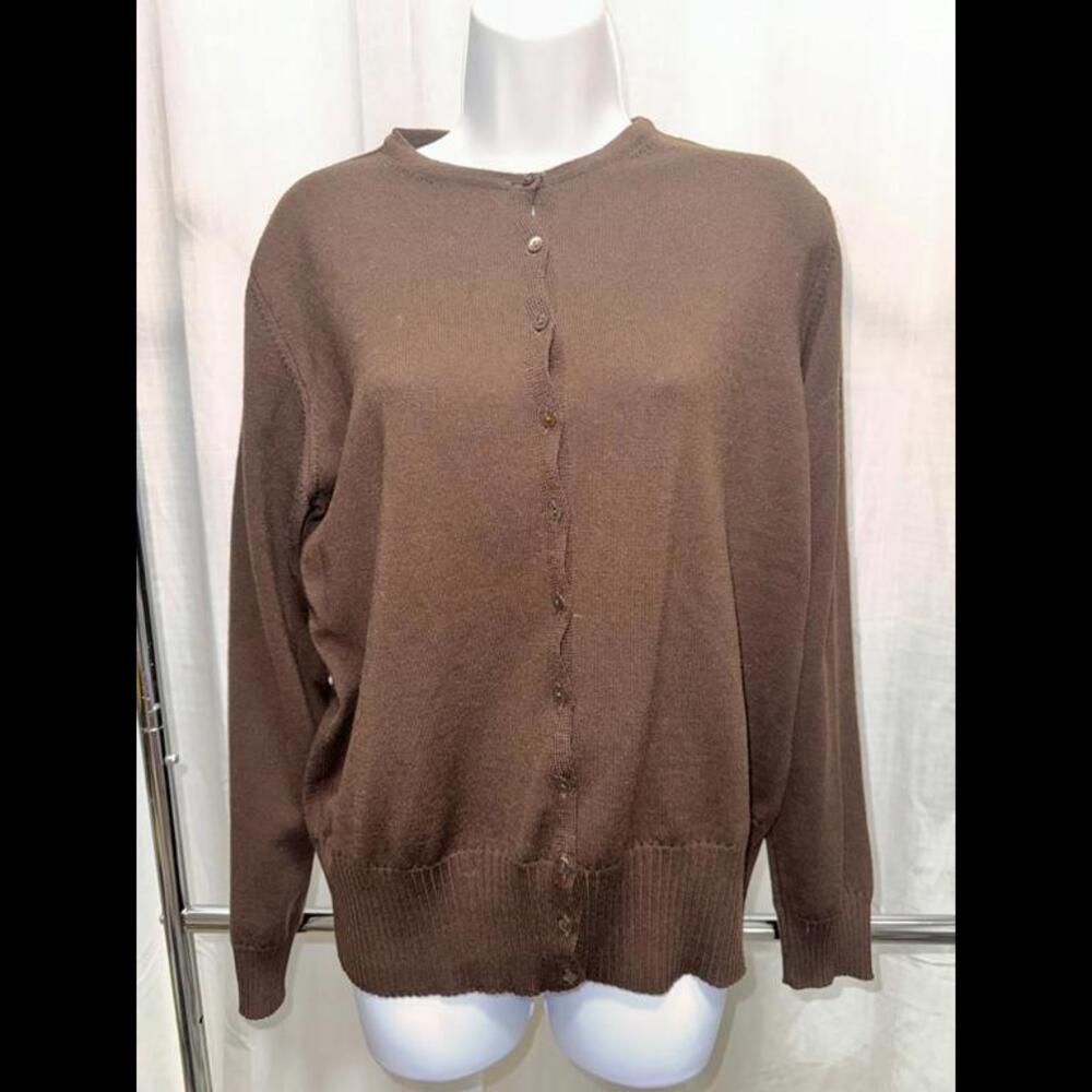 Kate Hill Brown Wool Cardigan
